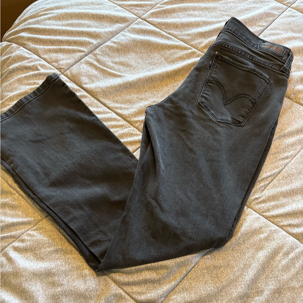 Levis 515 Bootcut Jeans Womens 6 Black Faded Mid Rise Stretch Denim Pants